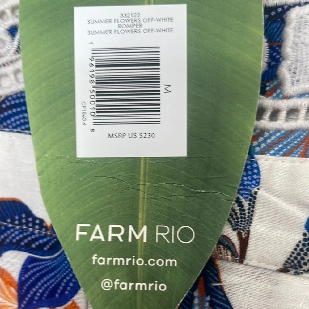 FARM Rio Off-White Summer Flowers Lenzing™ Ecovero™ Euroflax™ Romper - NWT - Picture 6 of 9